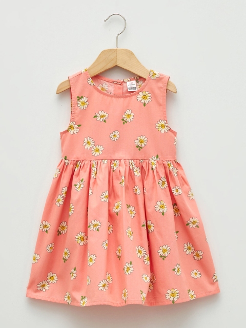 

LC Waikiki Pink & Yellow Pure Cotton A-Line Dress