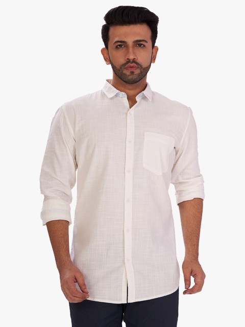 

DCot By Donear Men White Comfort Casual Shirt
