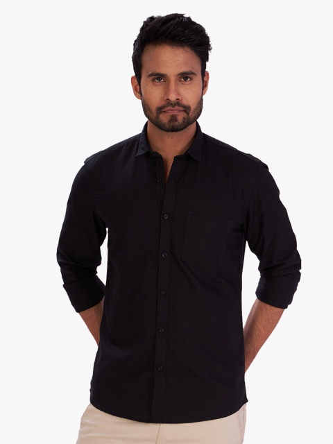 

DCot By Donear Men Black Comfort Casual Cotton Shirt