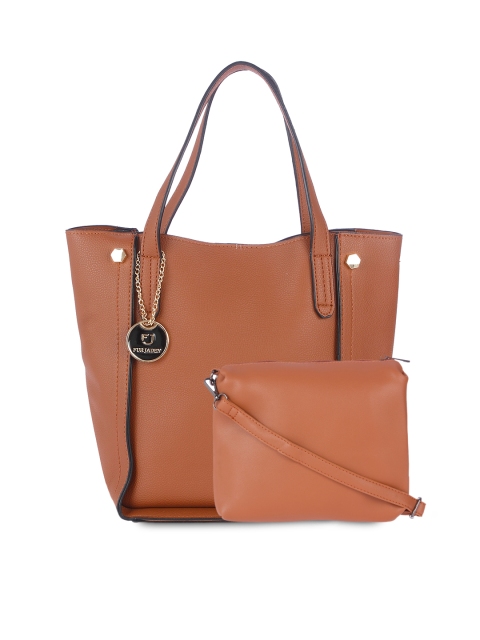 

FUR JADEN Brown Tote Bag with Pouch