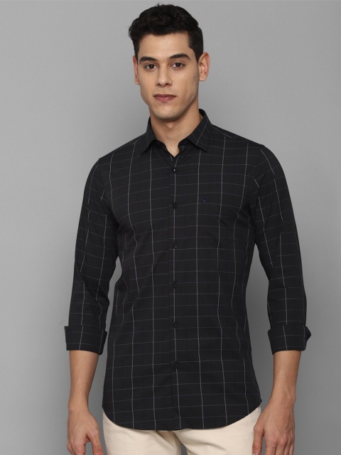 

Allen Solly Men Black Slim Fit Windowpane Checks Checked Casual Cotton Shirt
