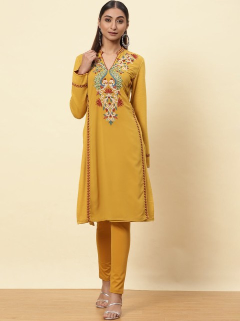 

Lakshita Women Yellow Floral Printed Kurta