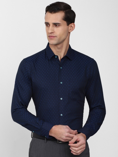 

Peter England Men Navy Blue Printed Formal Shirt