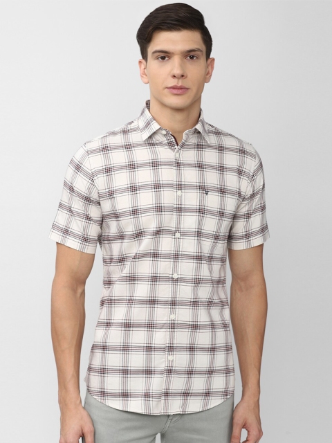 

Van Heusen Sport Men Beige Slim Fit Checked Casual Shirt