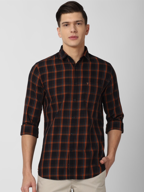 

Van Heusen Sport Men Black & Orange Tartan Checked Slim Pure Cotton Casual Shirt