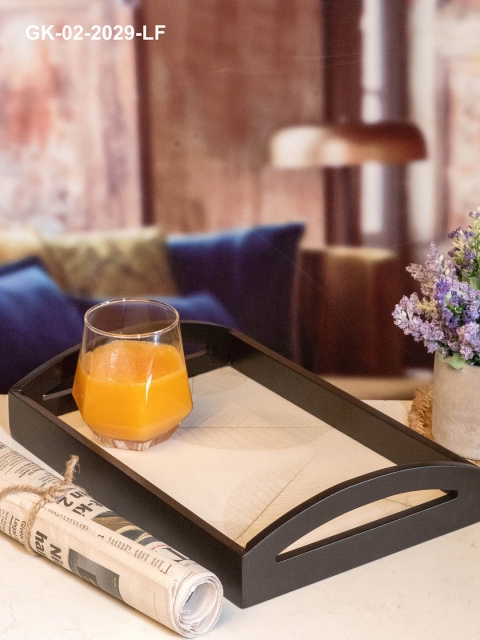 

GOODHOMES Brown & Beige Printed Wooden Trays