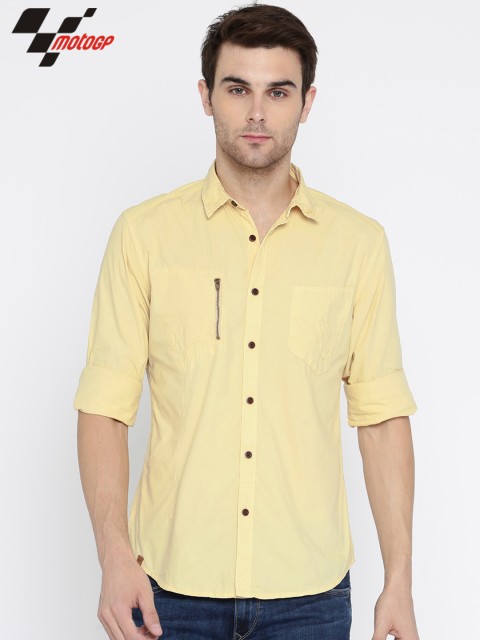 

RDSTR Men Cream-Coloured MotoGP Slim Fit Casual Shirt