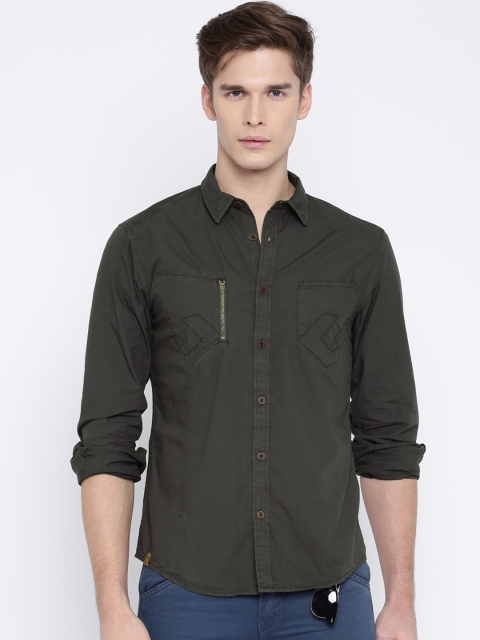 

Roadster Men Grey Slim Fit Solid Casual Shirt