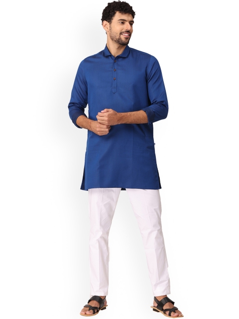 

NIRVAAN Men Blue Solid Kurta