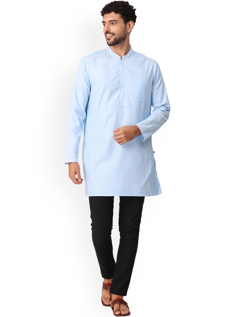 

NIRVAAN Men Blue Solid Kurta
