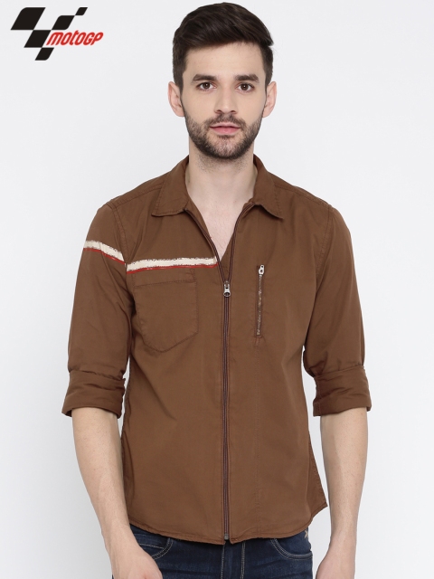 

RDSTR Men Brown MotoGP Slim Fit Casual Shirt
