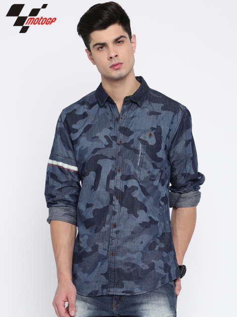 

RDSTR Men Blue Lightweight MotoGP Slim Fit Casual Shirt