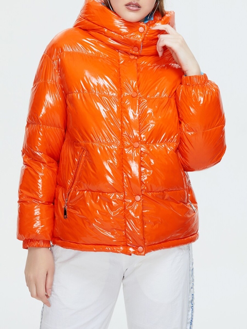 

URBANIC Women Orange Quilted Puffer Coat