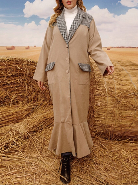 

URBANIC Women Khaki Solid Ruffle Trench Coats