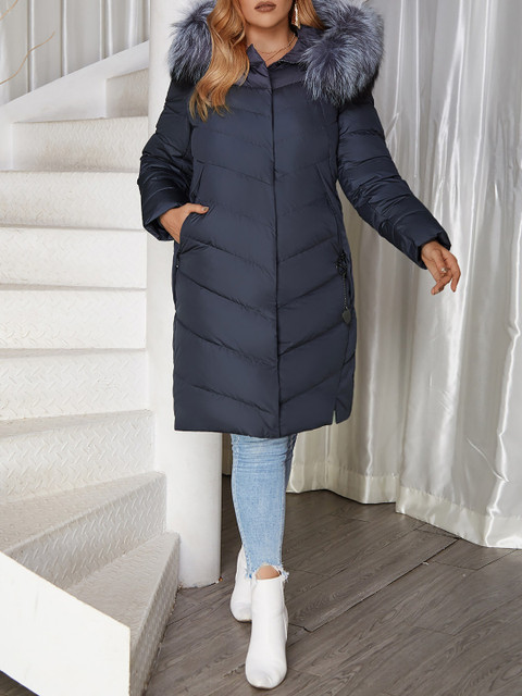 

URBANIC Women Grey Solid Quilted Puffer Coat
