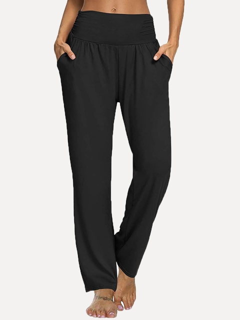 

URBANIC Women Black Solid Lounge Pants