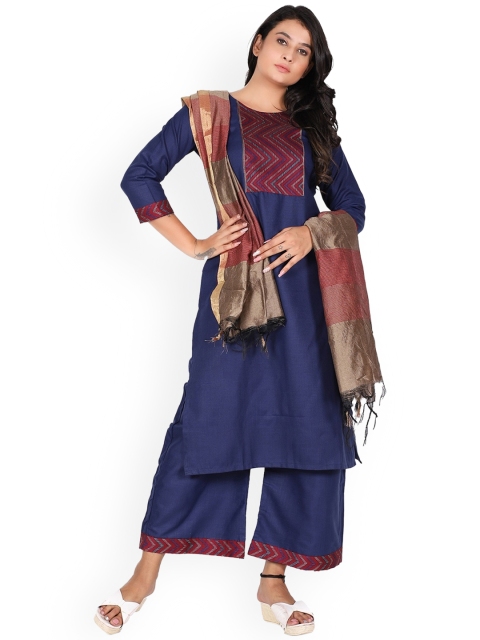 

KALINI Women Blue Yoke Design Kurti with Palazzos & With Dupatta