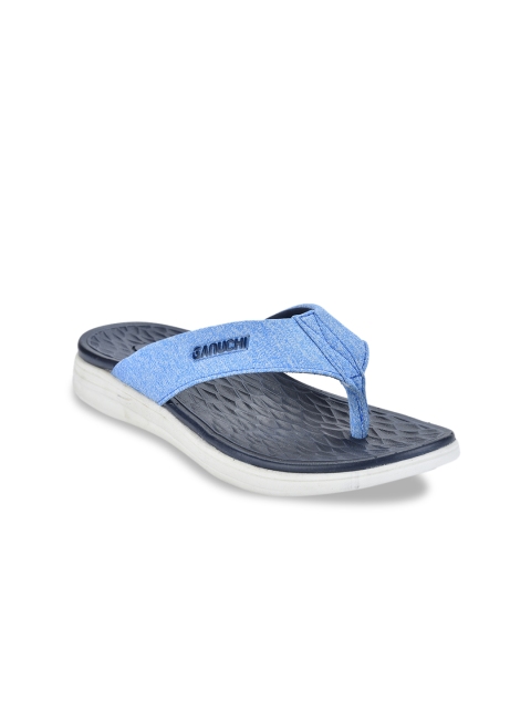 

Ganuchi Women Navy Blue & Grey Thong Flip-Flops