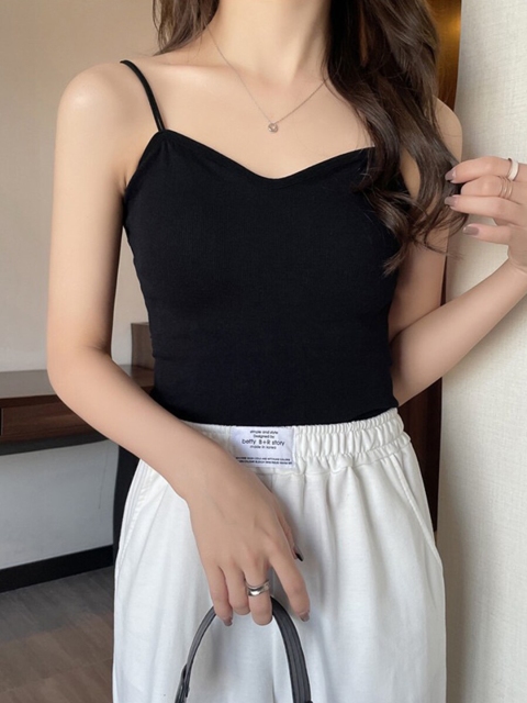 

URBANIC Black Shoulder Strap Simplicity Bra Top