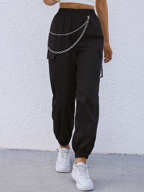 

URBANIC Women Black Joggers Trousers