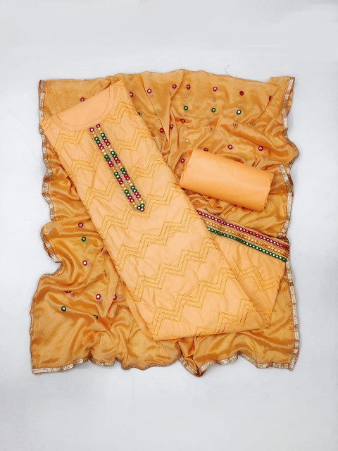 

Suktam Trendz Yellow & Red Unstitched Dress Material
