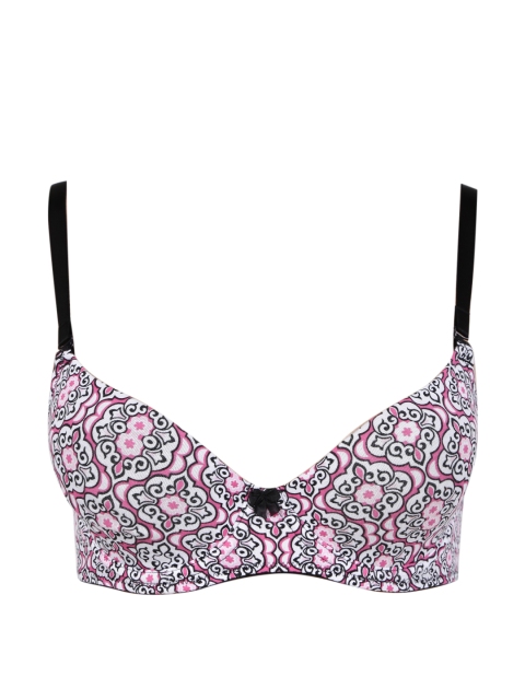 

Jockey Pink & White Printed Underwired Lightly Padded T-shirt Bra 1245-0103-FE014, Multi