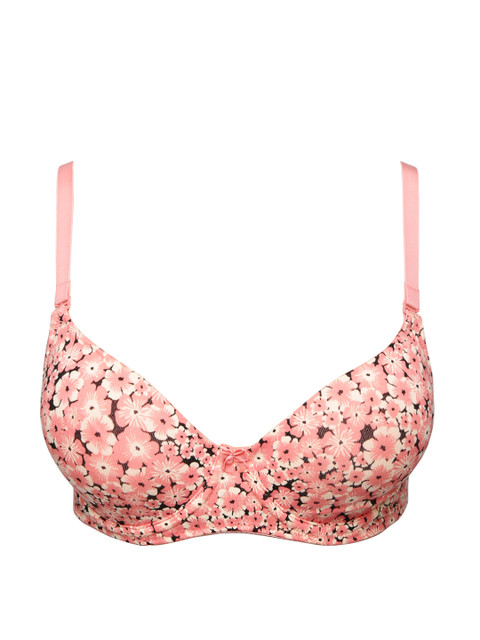 

Jockey Pink Printed Underwired Lightly Padded T-shirt Bra 1245-0103-FE016, Multi