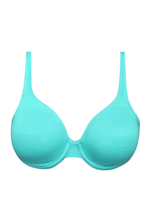 

Jockey Turquoise Blue Solid Underwired Non Padded T-shirt Bra 1714-0105, Multi