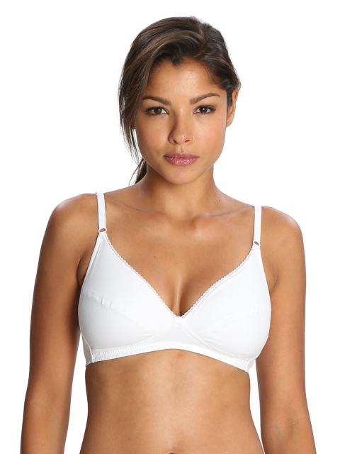 

Jockey White Solid Non-Wired Non Padded Bra 3101