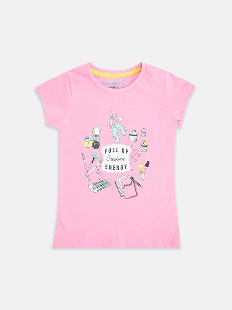 

Pantaloons Junior Girls Pink Printed T-shirt