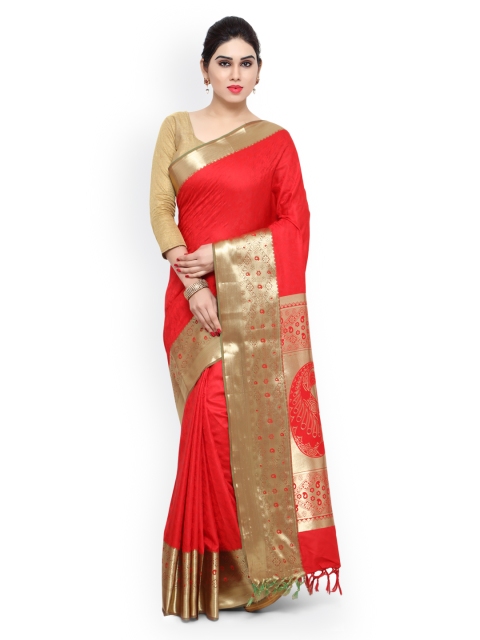 

Varkala Silk Sarees Red Kanjeevaram Art Silk Traditional Saree