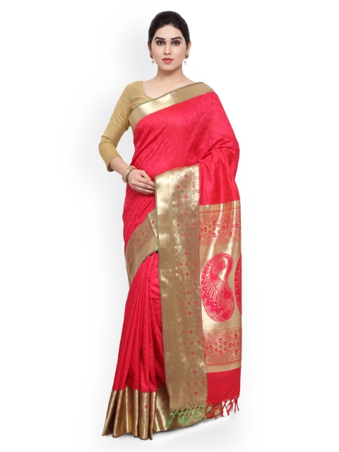 

Varkala Silk Sarees Pink Kanjeevaram Art Silk Traditional Saree