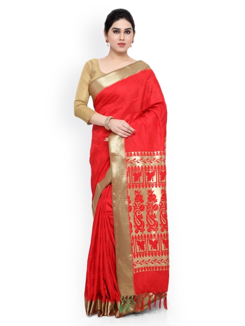 

Varkala Silk Sarees Red Kanjeevaram Art Silk Traditional Saree