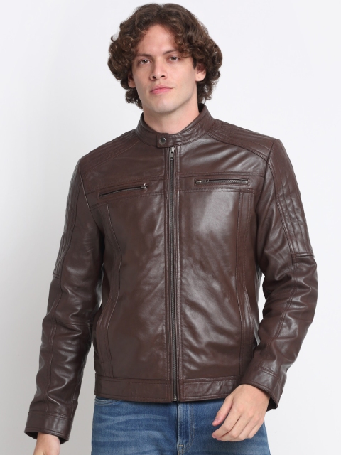 

Teakwood Leathers Men Brown Leather Lightweight Leather Jacket