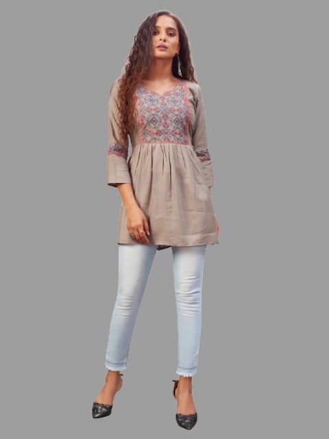 

TORONFRAS Grey Printed Tunic