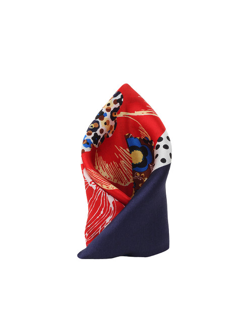 

Alvaro Castagnino Red & Blue Printed Pocket Square