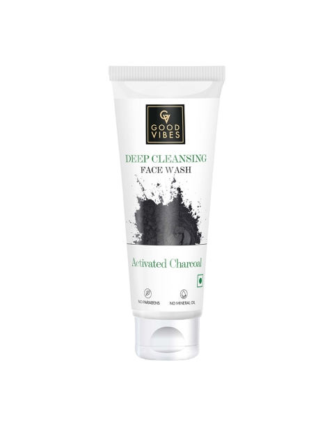 

Good Vibes Activated Charcoal Deep Cleansing Face Wash - 120ml, White