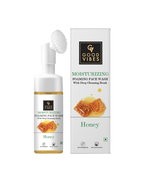

Good Vibes Honey Moisturizing Foaming Face Wash with Deep Cleansing Brush - 150 ml, White