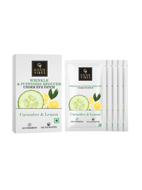 

Good Vibes 5 Pairs Wrinkle & Puffiness Reducer Under Eye Patch with Cucumber - 4 ml Each, White