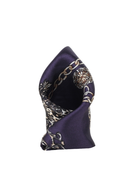 

Alvaro Castagnino Navy Printed Pocket Square, Navy blue
