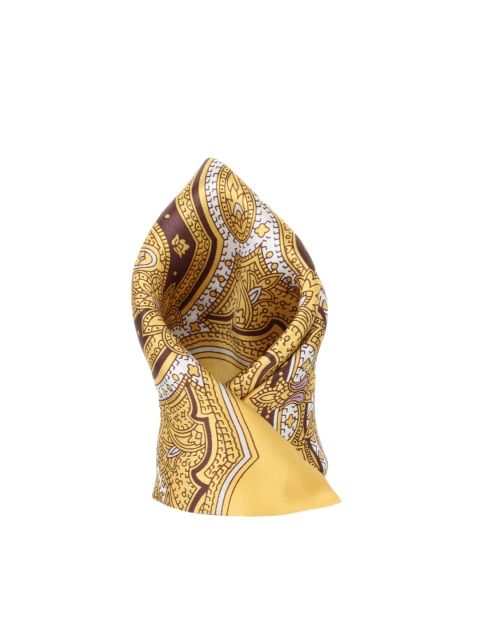 

Alvaro Castagnino Gold-Toned Printed Pocket Square