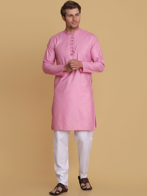 

TAHVO Men Pink Regular Kurti with Trousers