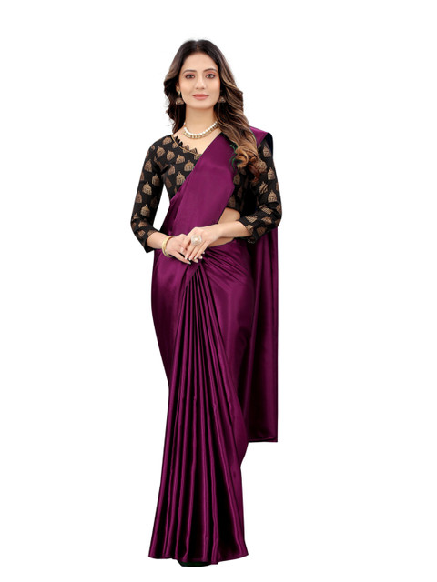 

Xenilla Purple Satin Saree