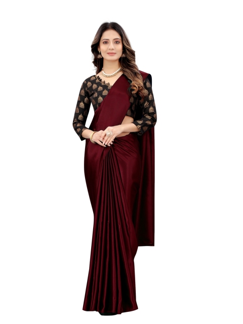 

Xenilla Maroon & Black Satin Saree