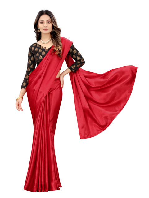 

Xenilla Red & Black Satin Saree