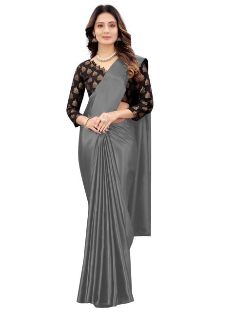 

Xenilla Grey Satin Saree
