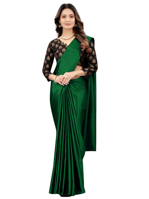 

Xenilla Green Satin Saree