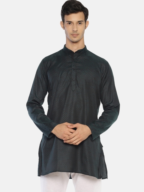 

TATTVA Men Green Woven Design Kurta