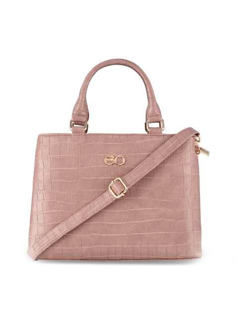 

E2O Women Pink Textured PU Structured Handbag