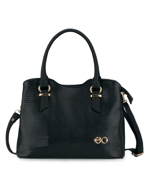 

E2O Women Black PU Structured Handbag